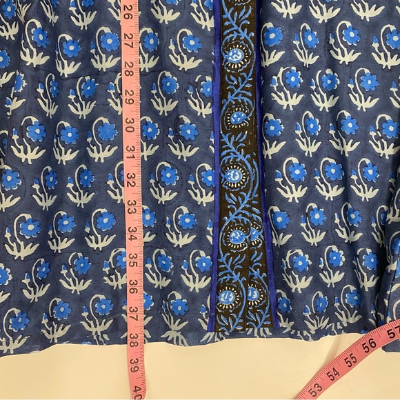 Bella Tu || Lara Block Print Shirtdress Dress Blue Floral Small NWT - Picture 7 of 8